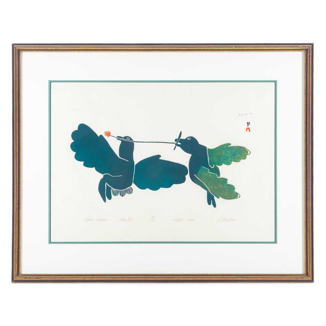 Pitseolak Ashoona (Inuit 1904-         1983) "Birds Playing"