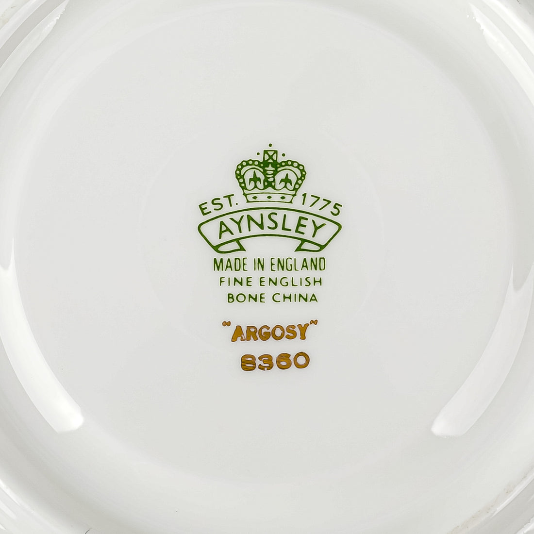 AYNSLEY Argosy 8360 Smooth Edge Cream Soup And Saucers Set of 8