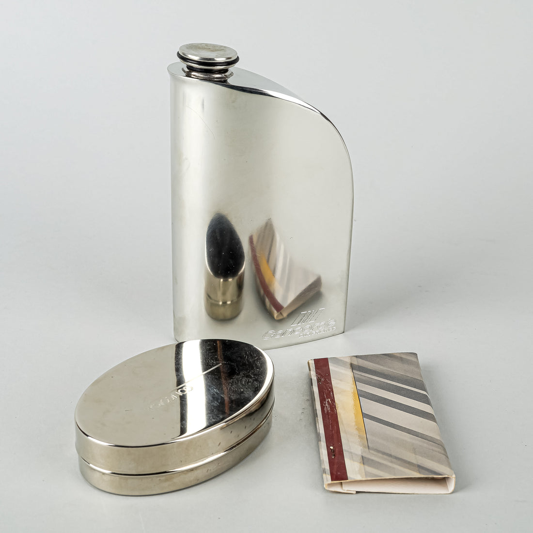 British Airways Concorde Chris Middleton Flask With Lint Brush And Book of Matches
