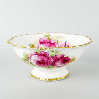 JEAN POUYAT Limoges Hand Painted Roses Footed Bowl