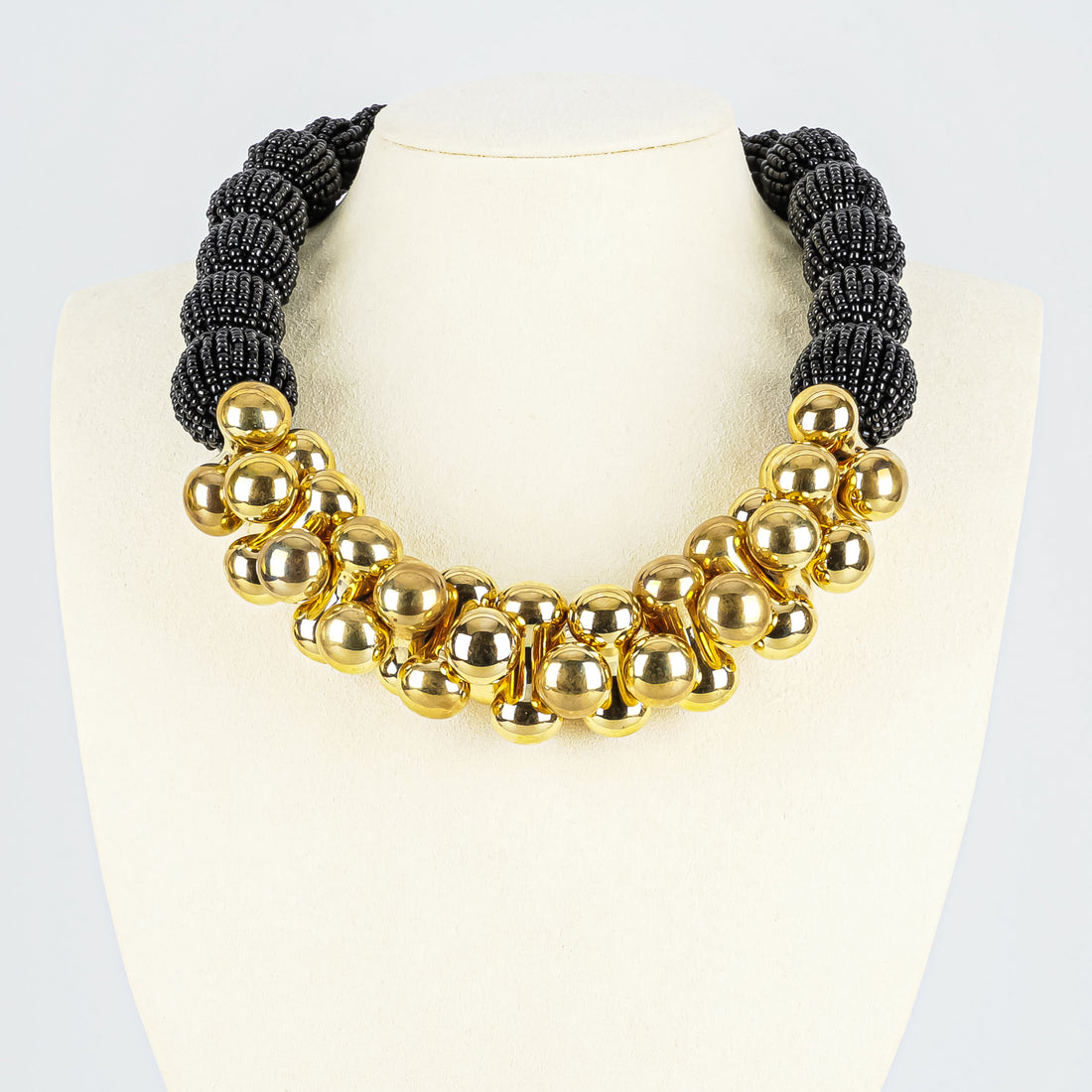 ETRO Black Bead And Gold-Tone Femur Bone Necklace