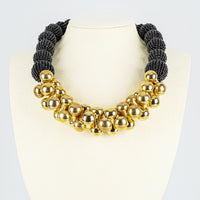 ETRO Black Bead And Gold-Tone Femur Bone Necklace