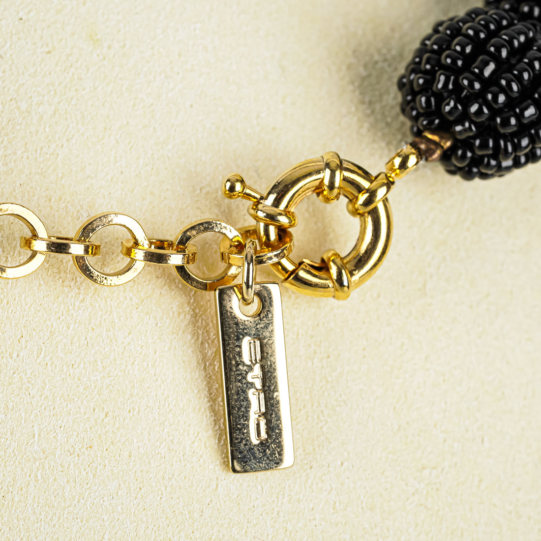 ETRO Black Bead And Gold-Tone Femur Bone Necklace
