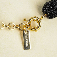 ETRO Black Bead And Gold-Tone Femur Bone Necklace