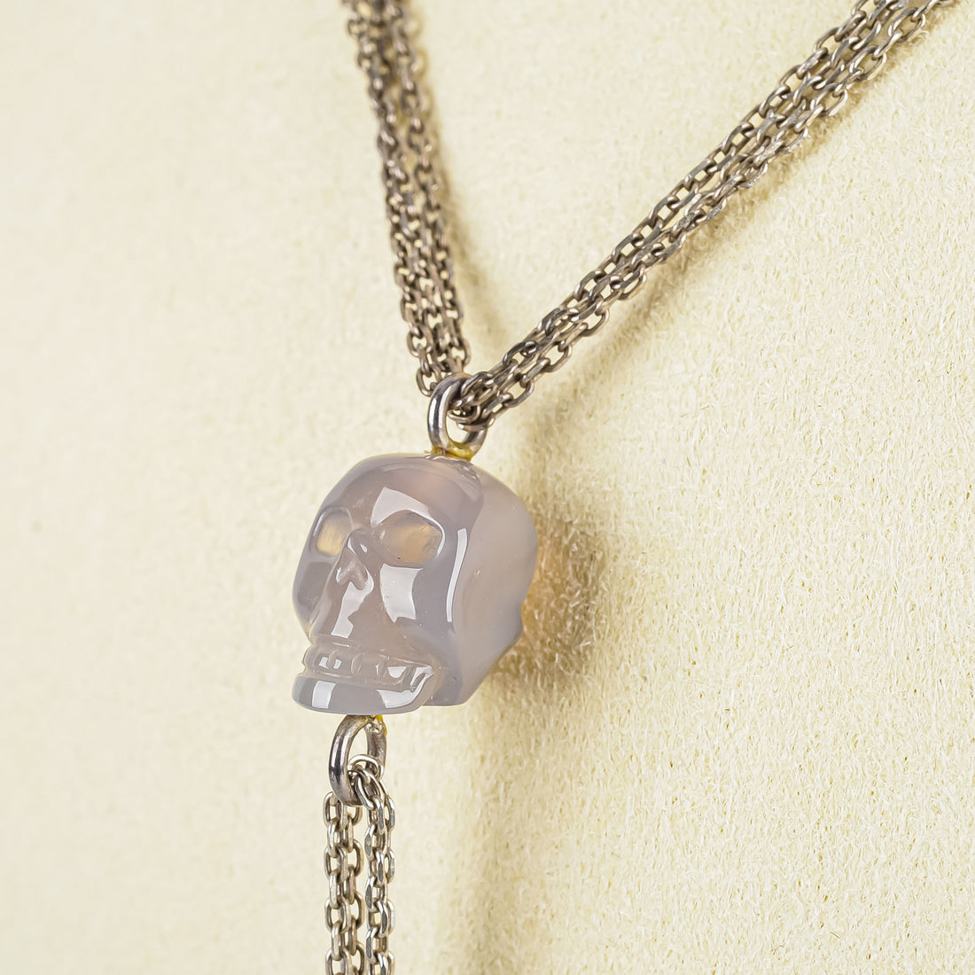LINKS OF LONDON Sterling Silver Multi-Chain Quartz And Skull Pendant Necklace