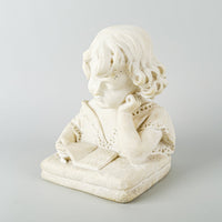 Unknown Artist - Carved Alabaster Bust of Girl Reading