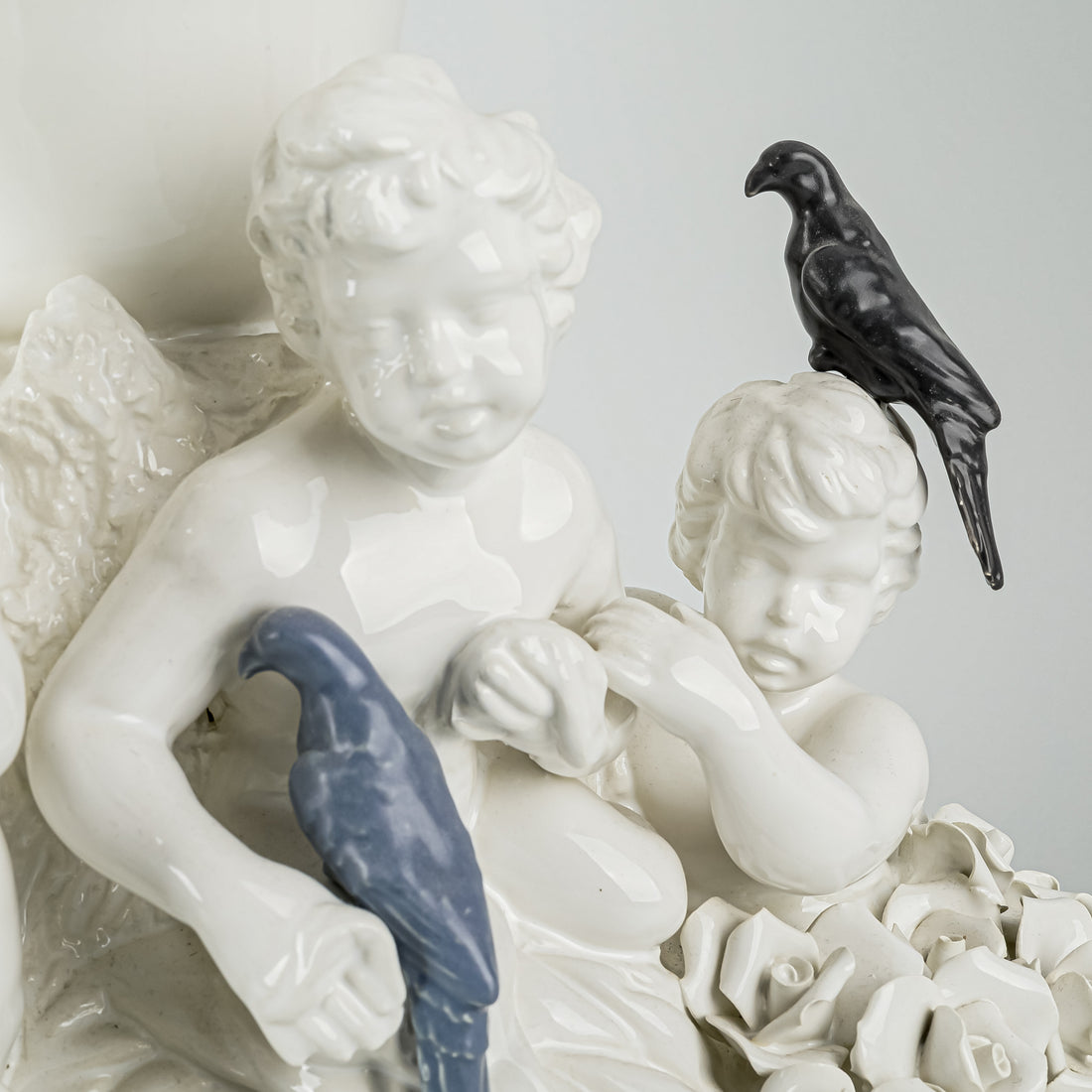 REBIRTH CERAMICS Figural Grouping - Putti With Birds