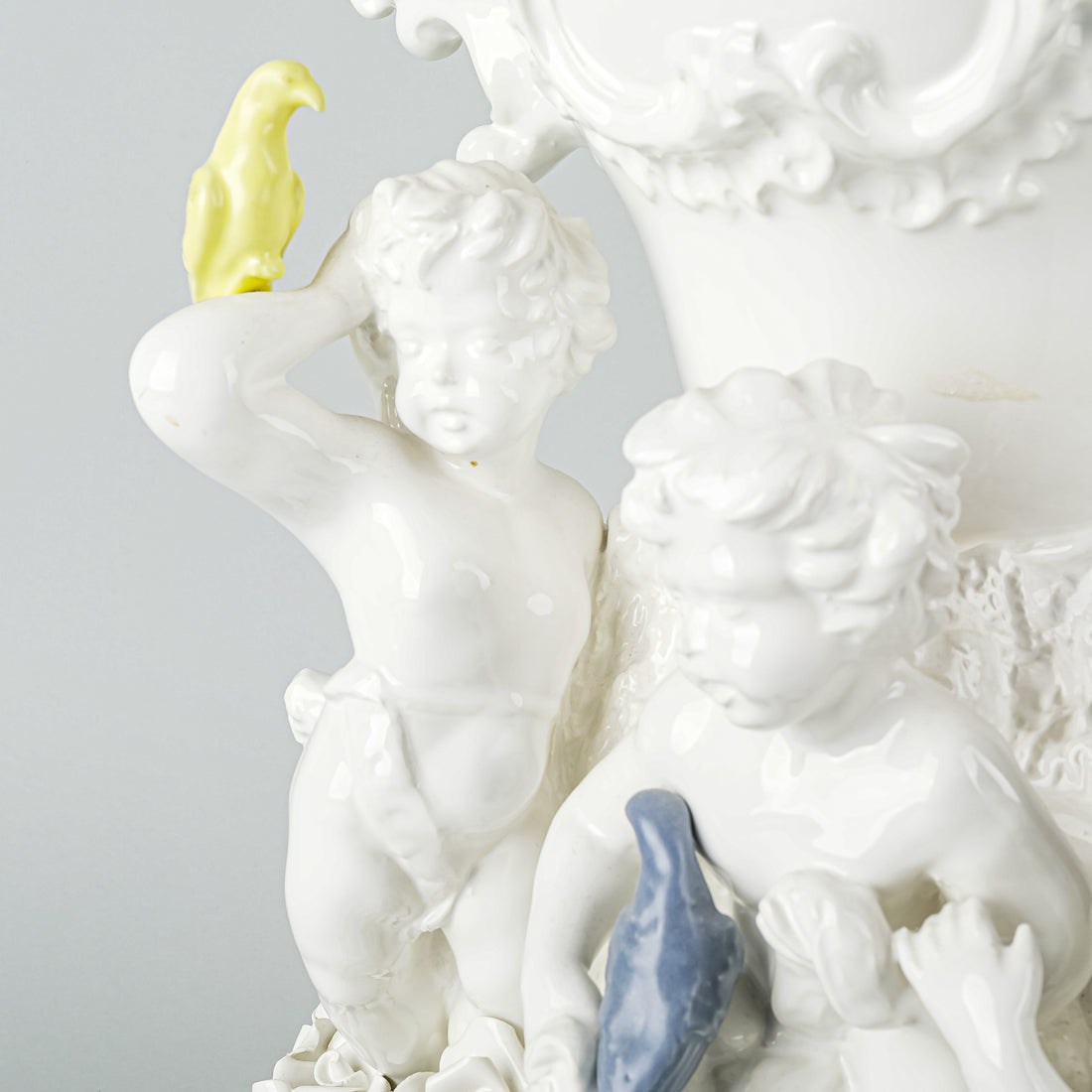 REBIRTH CERAMICS Figural Grouping - Putti With Birds