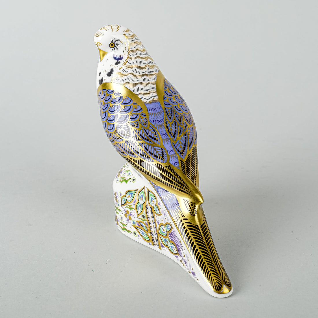ROYAL CROWN DERBY Paperweight Violet Budgerigar