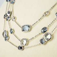 SWAROVSKI Silver-Tone Clear & Grey Cubic Zirconia Multi-Chain Necklace