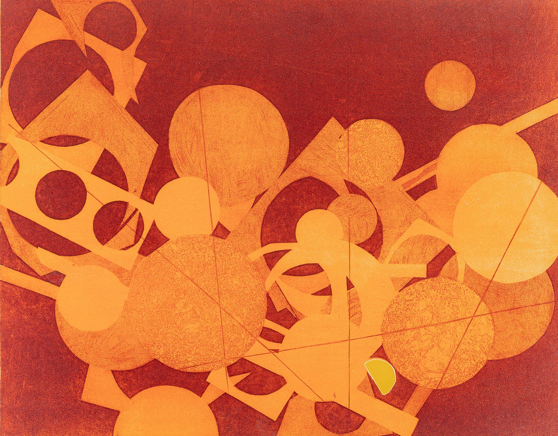 Sheila Maki (Canada 1932-) "Forgotten Intrigues" Colour Etching on Paper