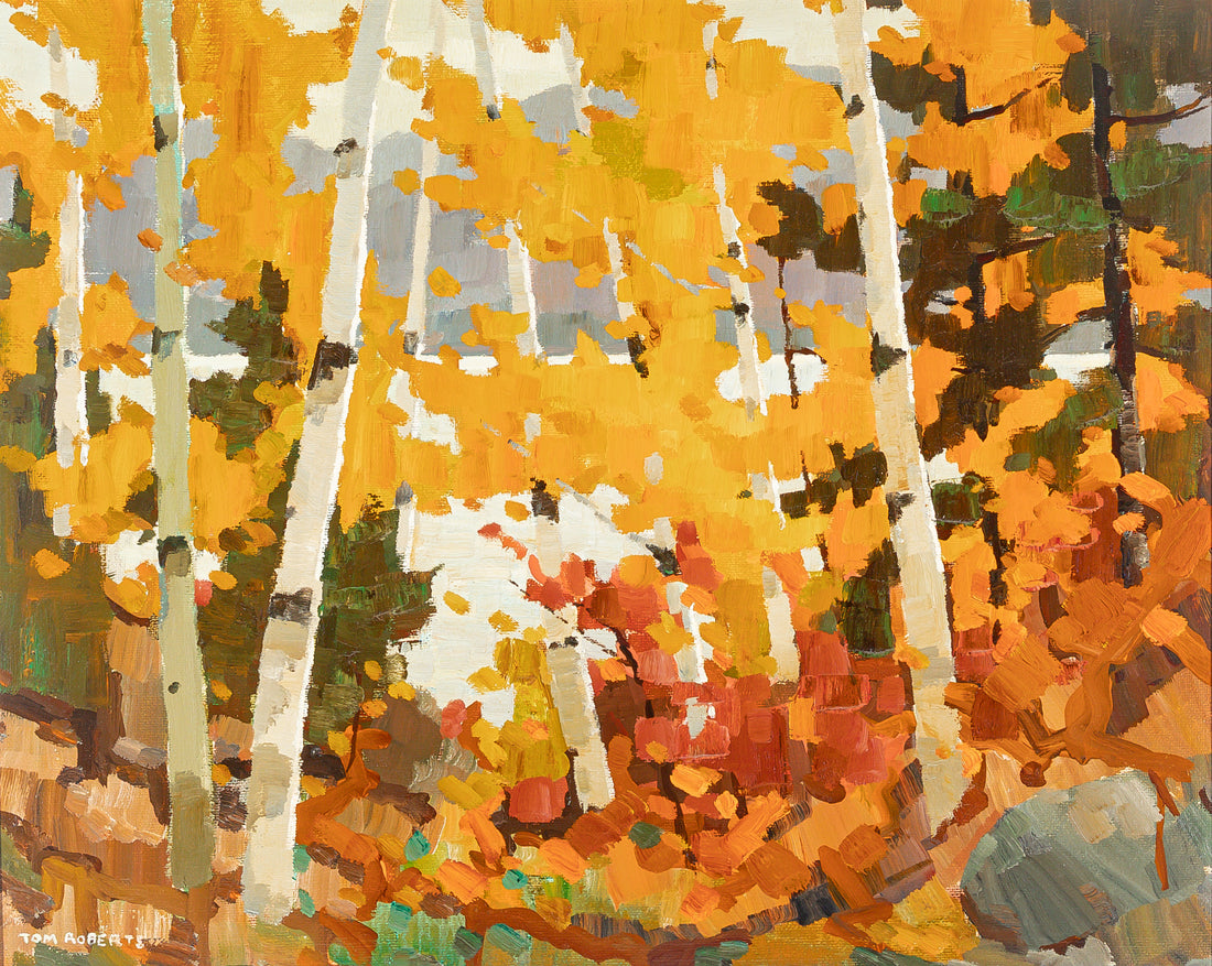 Tom Roberts (Canadian 1908-1998) "October Colour-Carson Lake" Oil on board
