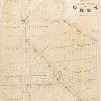 Framed "Map Of The County Of Grey" ca 1880
