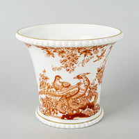 ROYAL CROWN DERBY Red Aves Flared Vase/Cache Pot