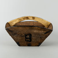 Asian Wooden Rice Basket With Handle