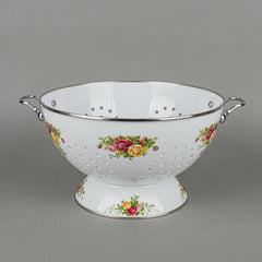ROYAL ALBERT Old Country Roses Enamel Metal Colander