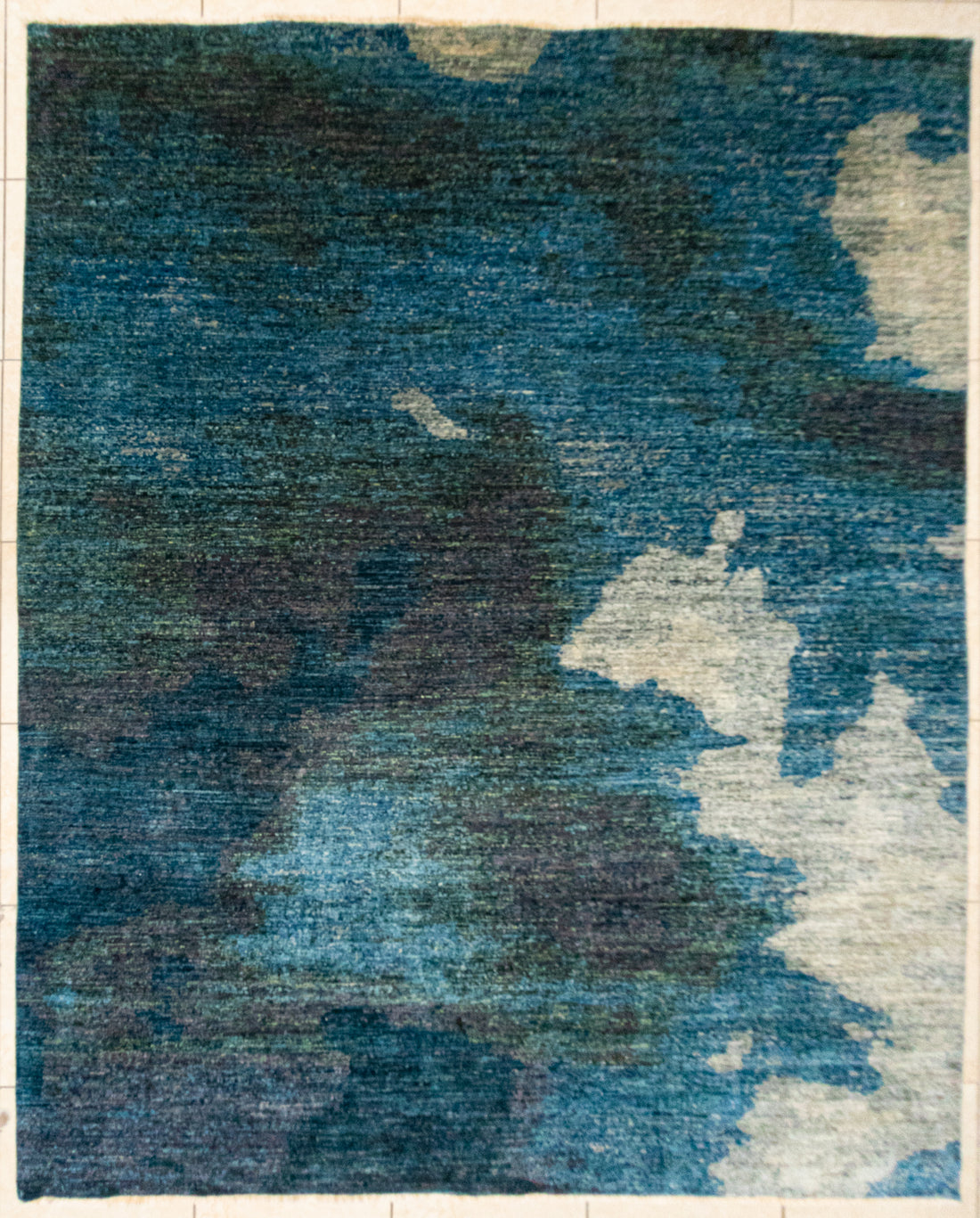 Wool Rug Blue And Gray Modern Abstract