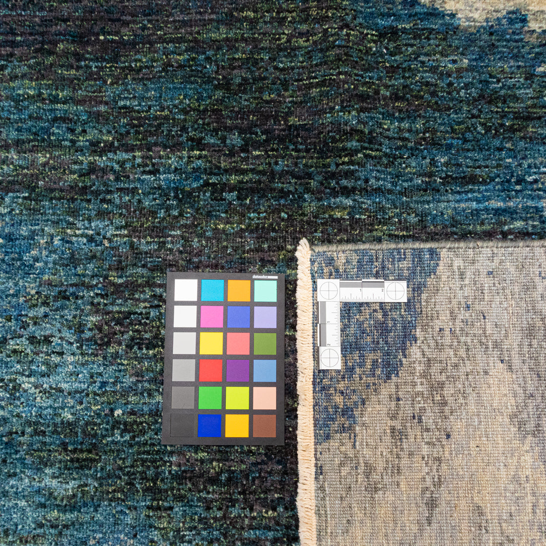 Wool Rug Blue And Gray Modern Abstract