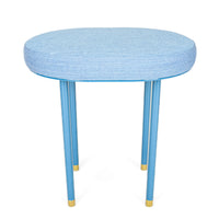 PHASE DESIGN Pill Low Blue Upholstered Stool