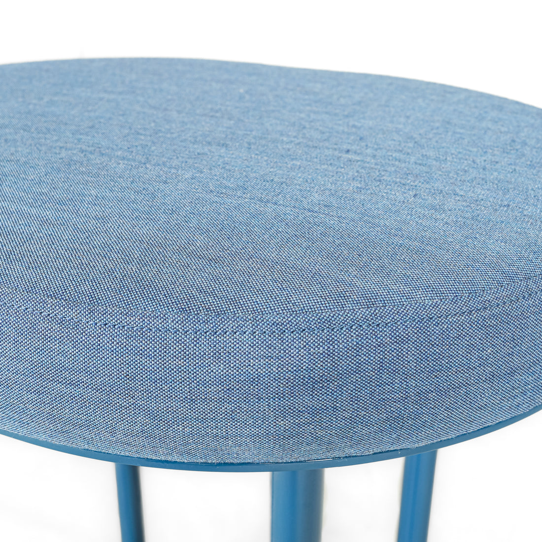 PHASE DESIGN Pill Low Blue Upholstered Stool