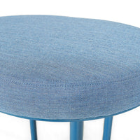 PHASE DESIGN Pill Low Blue Upholstered Stool