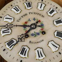 VICTOR PETITEAU Stone Face Hand Painted And Enamel Wall Clock