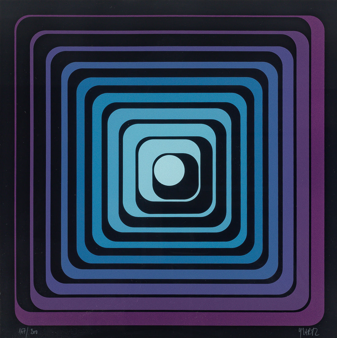 Jean Pierre "Yvaral" Vasarely (French 1934-2002) Op Art Serigraph/Screenprint on paper