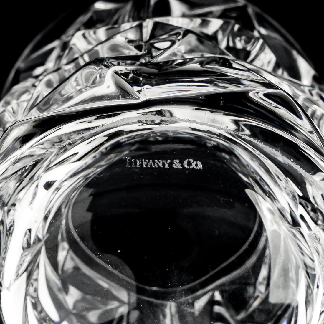 TIFFANY & CO Rock Cut Crystal Beer Mug