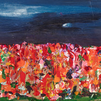Ian Henderson (British Canadian 1939) "Fall Trees" Oil on plywood