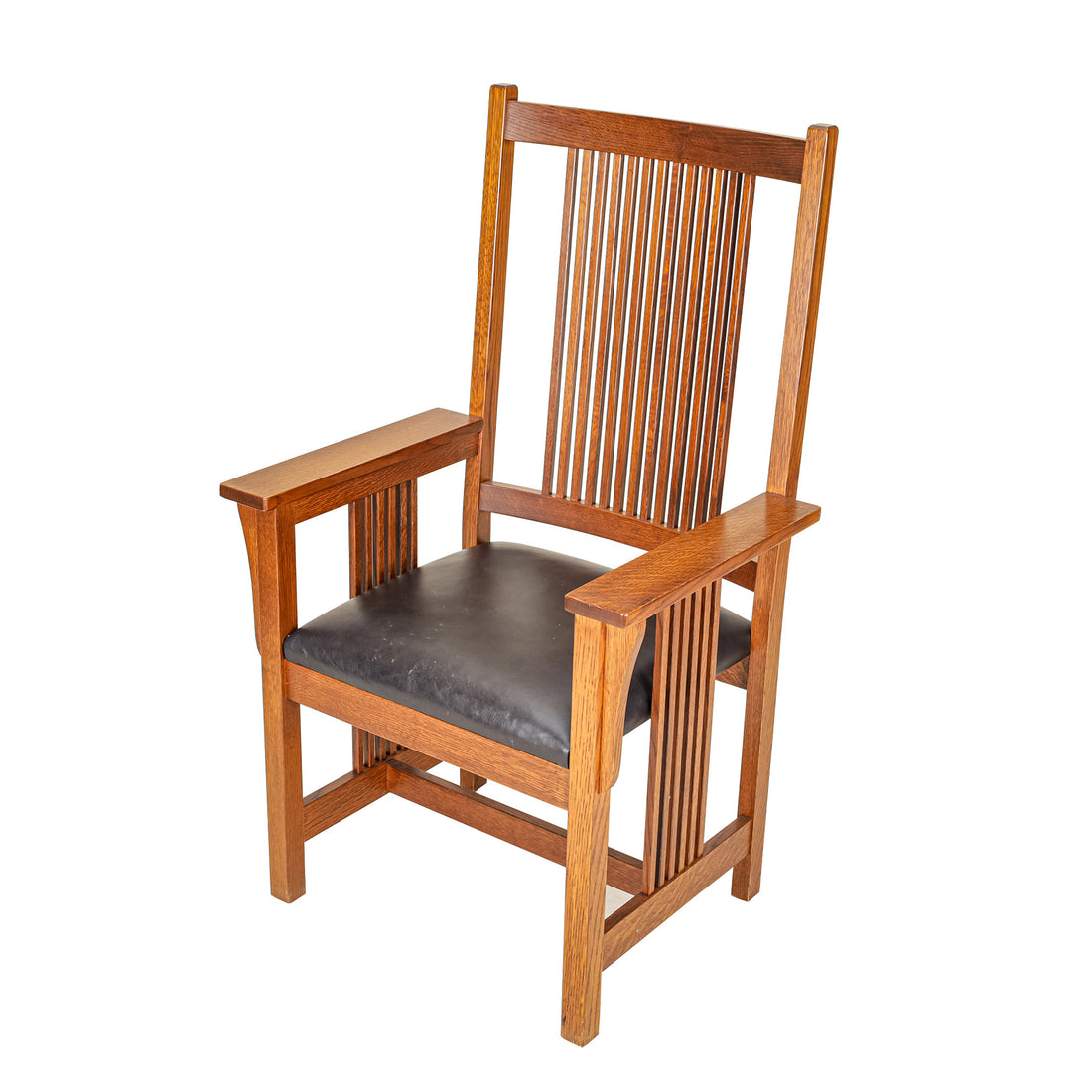 Mission Oak Chairs Leather Set of 10