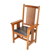 Mission Oak Chairs Leather Set of 10