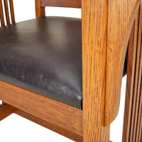 Mission Oak Chairs Leather Set of 10