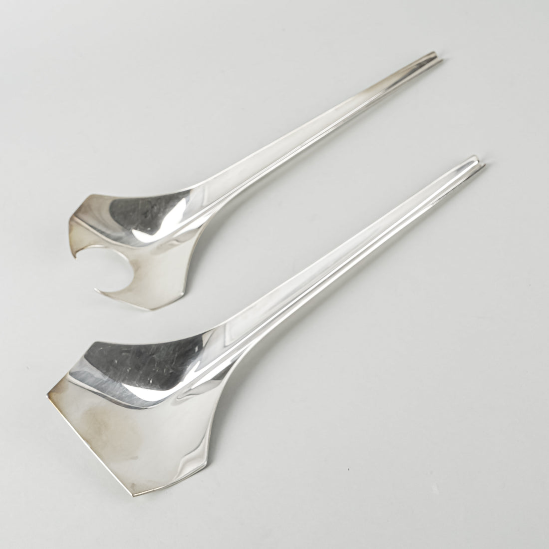 SABATTINI Pallas/Modernist Silver Plate Salad Servers Set of 2