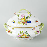 HEREND Fruits & Flowers Covered Tureen w/Branch Knob 1002