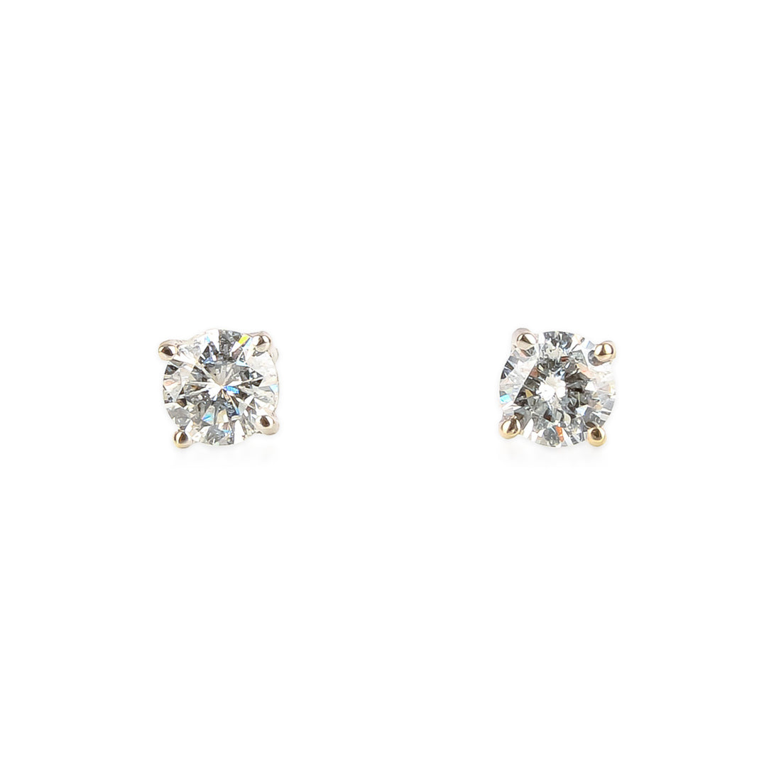 18K White Gold Diamond Stud Earrings with Jackets