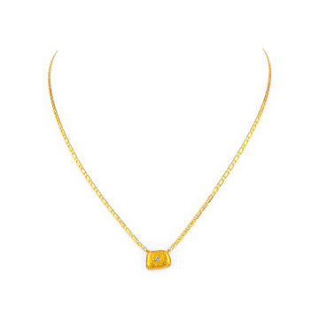 18K Yellow Gold Diamond Gold Nugget Necklace