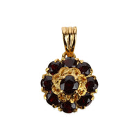 18K Yellow Gold Garnet Cluster Pendant