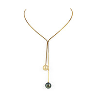 18K Yellow Gold Tahitian & South Sea Pearl Lariat