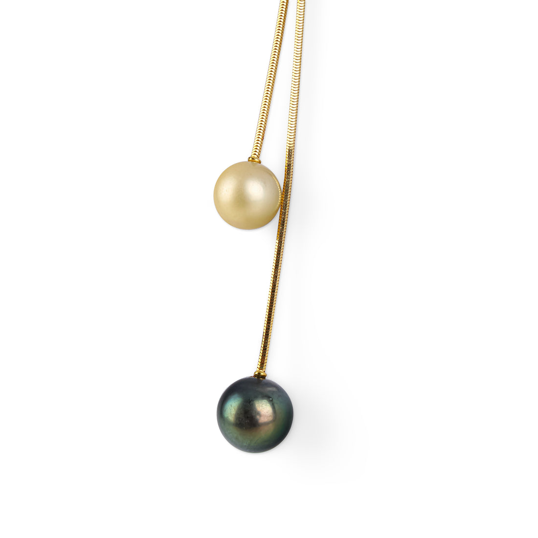 18K Yellow Gold Tahitian & South Sea Pearl Lariat