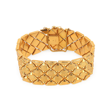 18K Yellow Gold Wide Diamond Link Bracelet