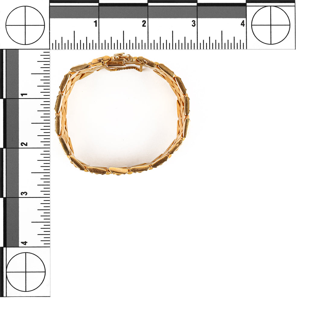 18K Yellow Gold Wide Diamond Link Bracelet