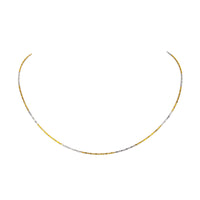 18K Yellow & White Gold Faceted Bead Chain Necklace