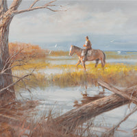 Juan Montans (Uruguayan 1955) "Gaucho Travelling Through Swamp"