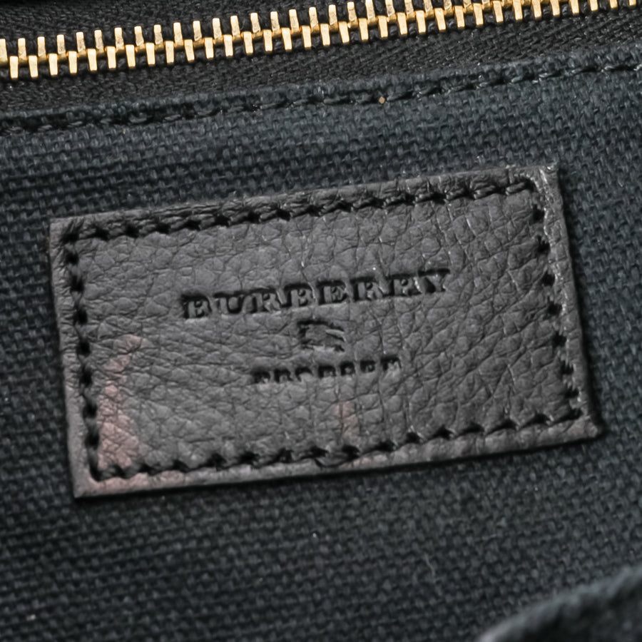 BURBERRY Large Black Leather Chain Shoulder Bag