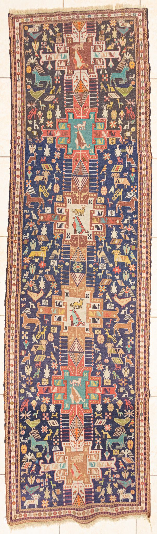 Wool Flatweave Afghan Style Runner