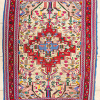 Wool Flatweave Kilim Soumak Style Rug 58"x47"