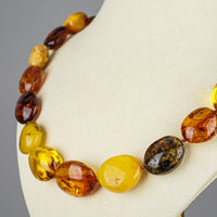Multicolour Amber Oval Bead Necklace