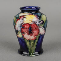 MOORCROFT Orchid Blue Ground Bud Vase