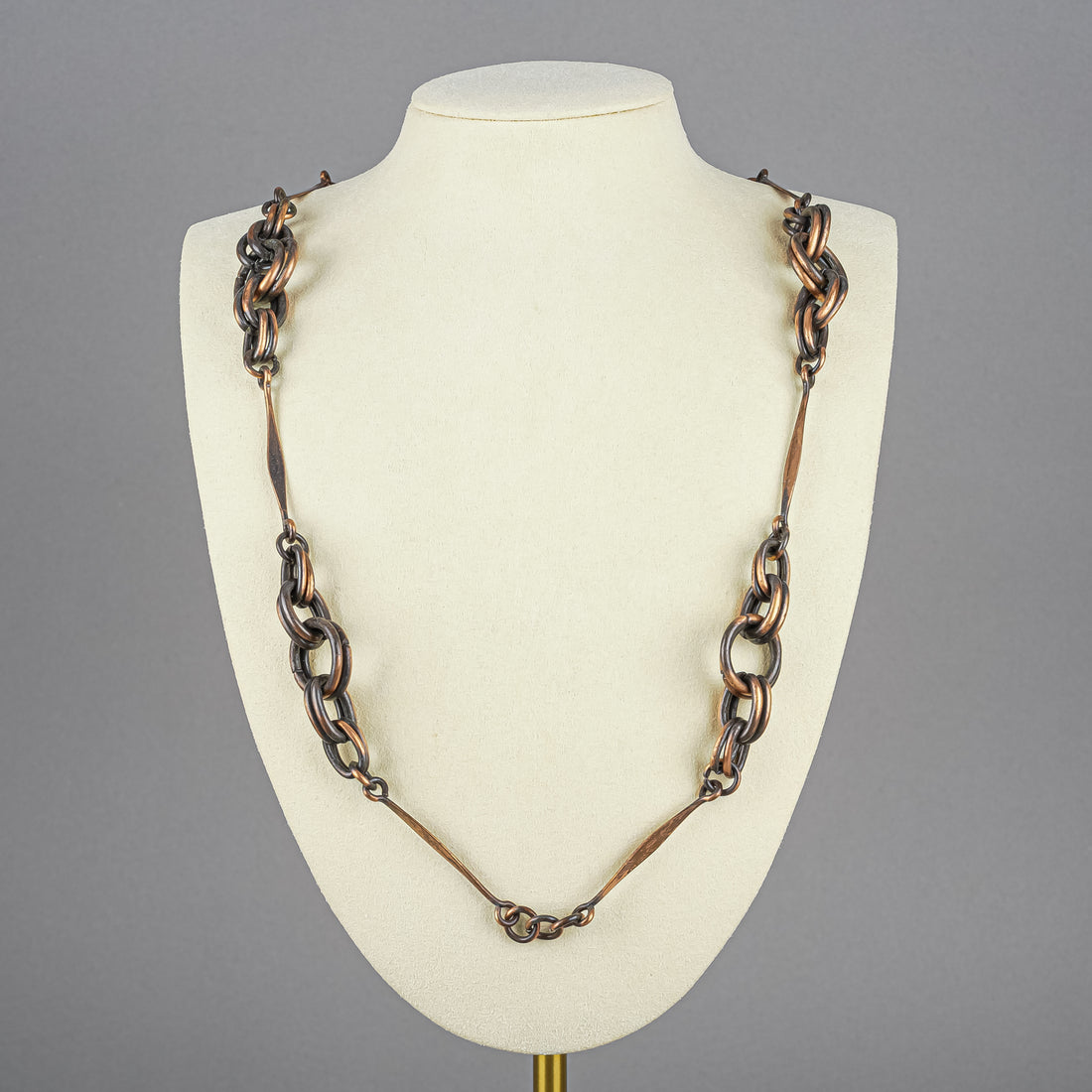 Vintage Brutalist Copper Link Necklace
