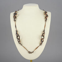 Vintage Brutalist Copper Link Necklace